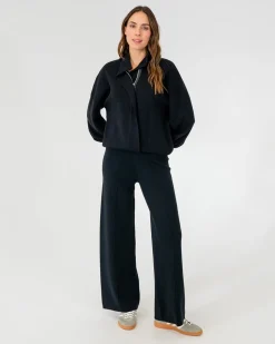 Aspen Wide Leg Pant - Black