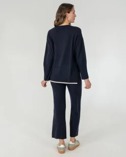 Avalon Ribbed Pant - Navy