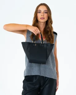 Carnegie Tote - Black Weave