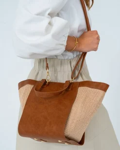 Carnegie Tote - Tan Weave