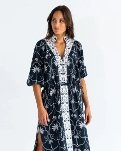 Cascada Maxi Dress - Navy Palm