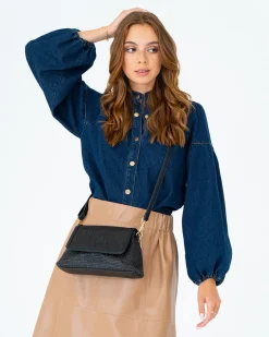 Lugano Crossbody - Black Weave