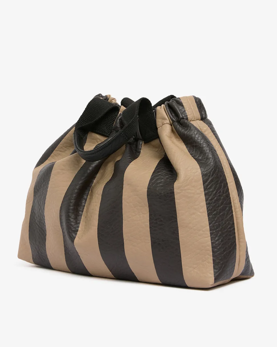 Montague Tote - Latte Stripe