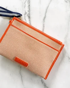 New York Coin Purse - Orange w/Canvas