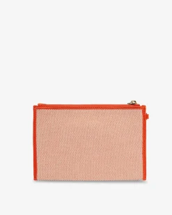 New York Coin Purse - Orange w/Canvas
