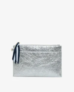 New York Coin Purse - Silver Crinkle