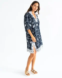 Salvador Kaftan - Navy Palm