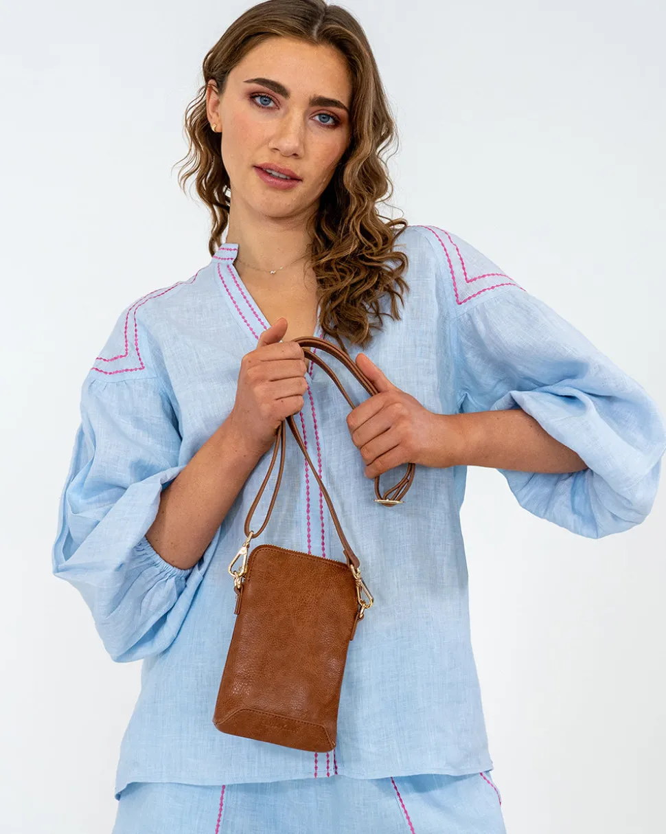 Sullivan Phone Bag - Tan Pebble