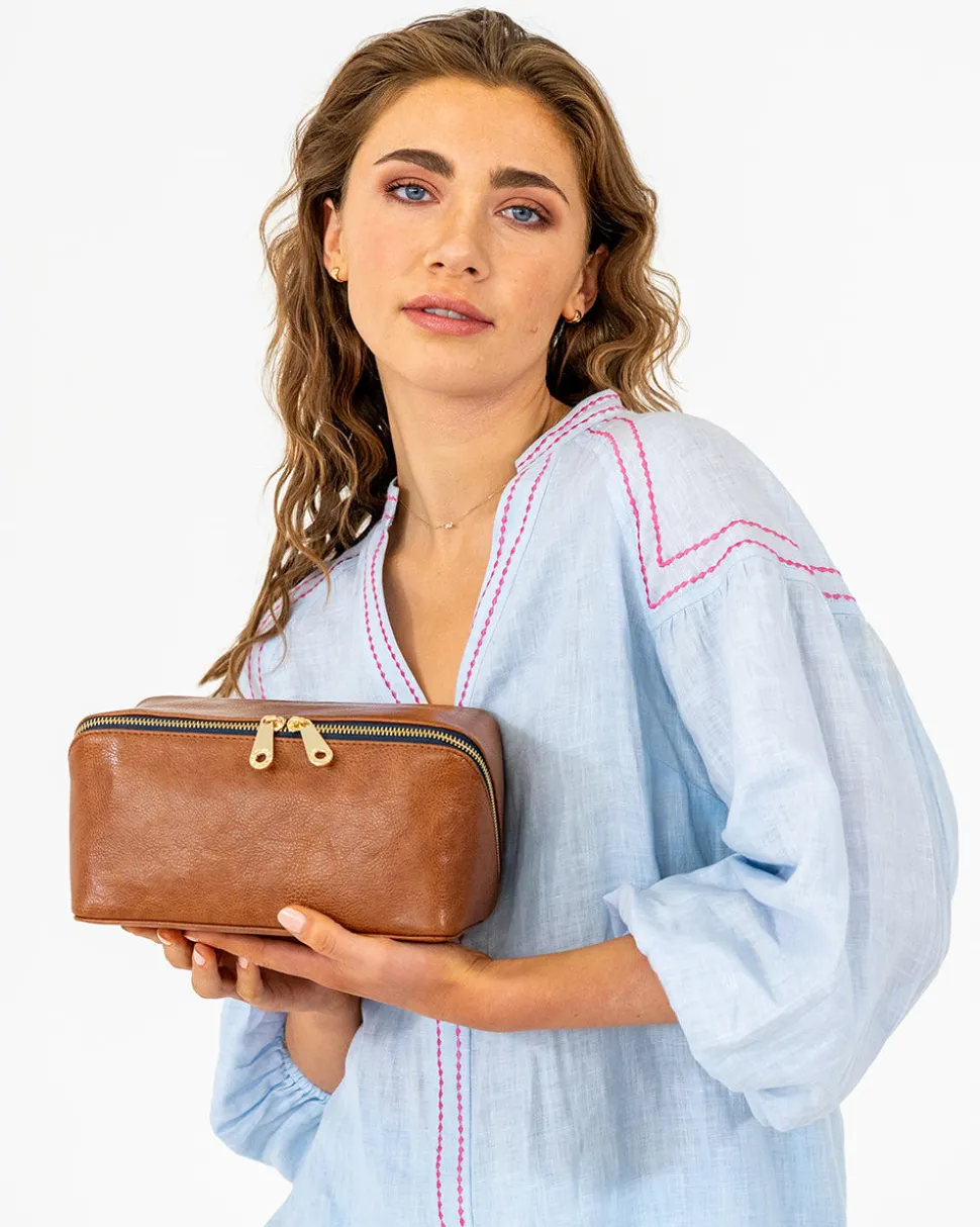 Washbag - Tan Pebble PU